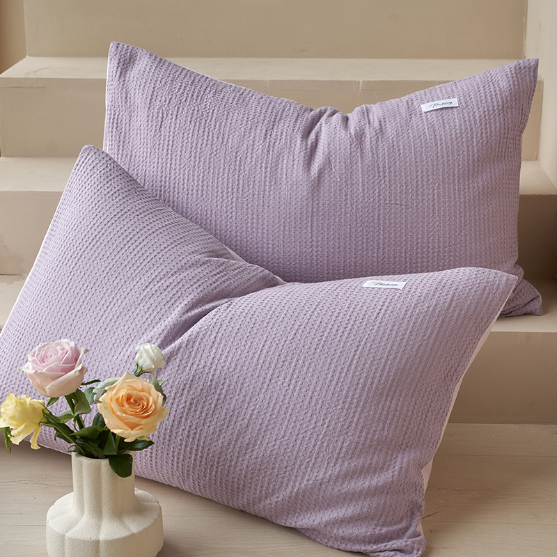 全棉华夫格枕套一对装