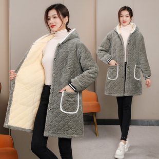 罩衣女新款冬季加绒加厚棉袄外穿成人围裙保暖外套厨房防污工作服