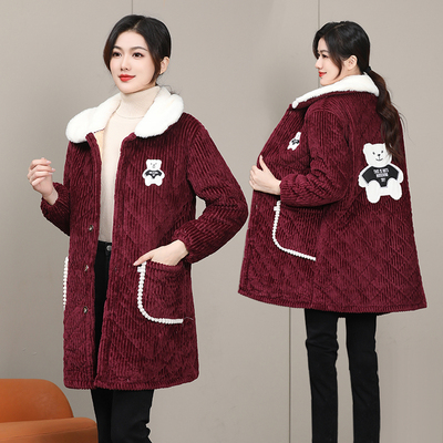 罩衣女新款冬季加绒加厚工作服