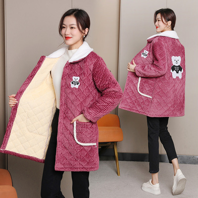 罩衣女新款冬季加绒加厚工作服