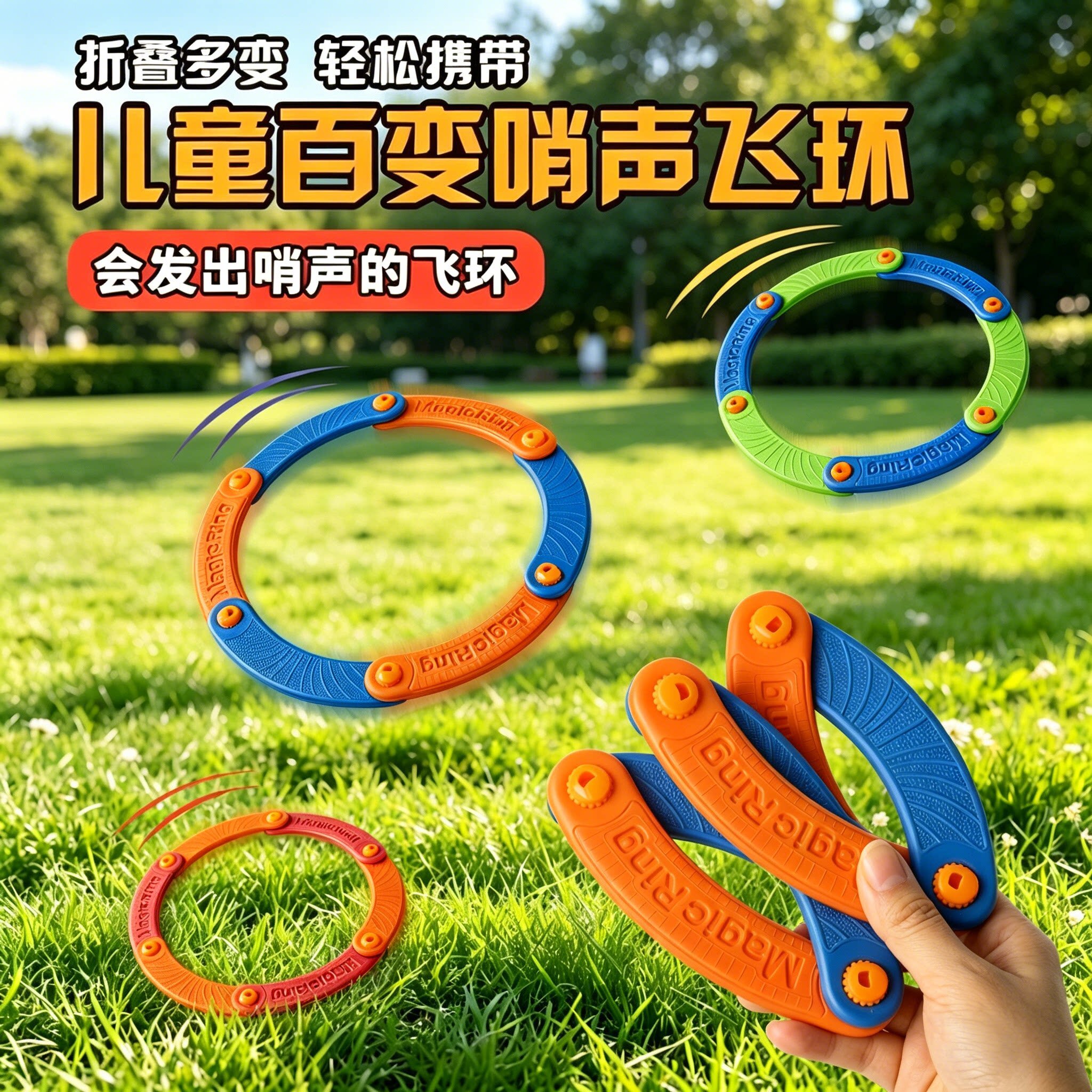 百变回旋镖儿童软飞碟飞盘可回旋可折叠黑科技户外亲子运动玩具
