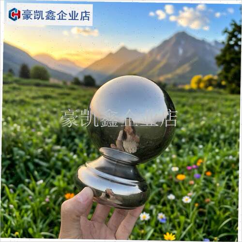 304不锈钢套60圆管51连体球A托座63管楼梯扶手立柱头装饰焊接球.