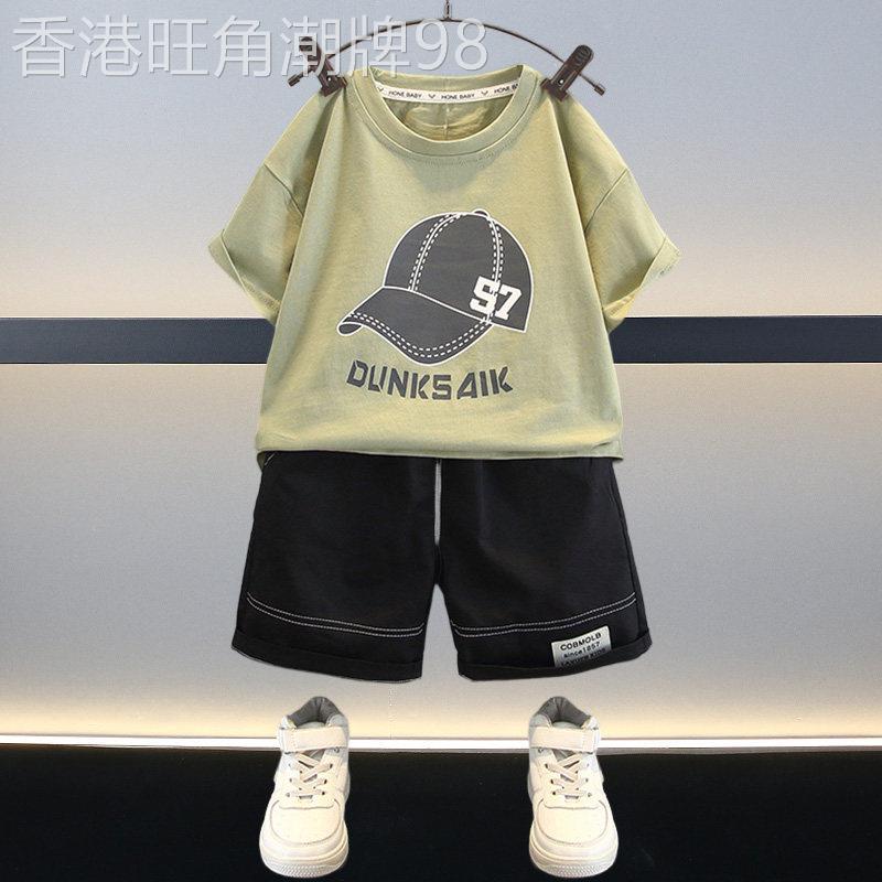 韩国洋派男童潮流套装夏季2026新款儿童短袖短裤宝宝时尚童装潮酷