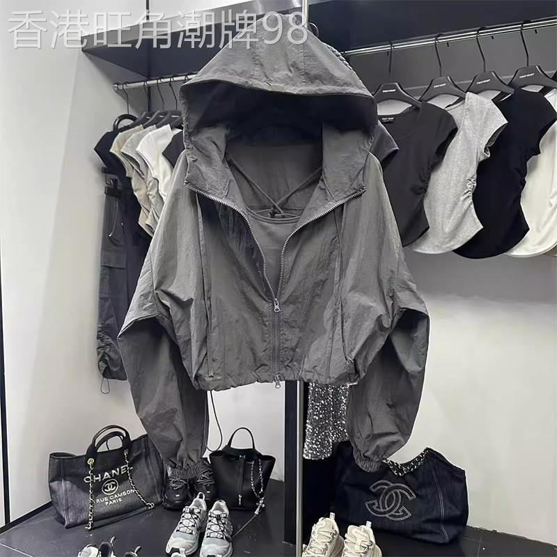 女士帽衫欧货2026新款爆款夏季宽松时尚夹克欧洲站连帽工装外套