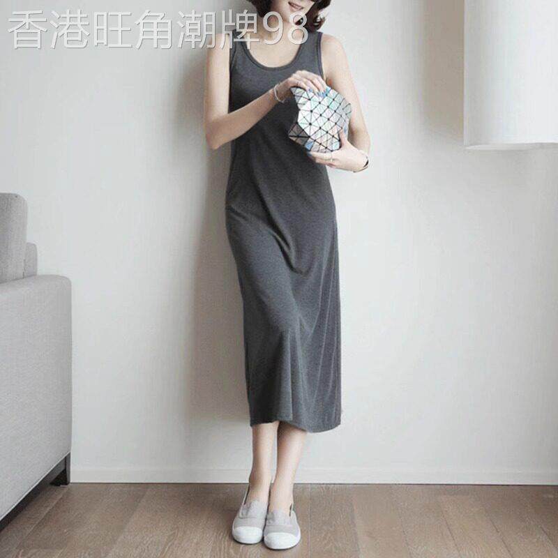 吊带洋装女2026夏季新款莫代尔背心裙长裙修身显瘦无袖a字裙子