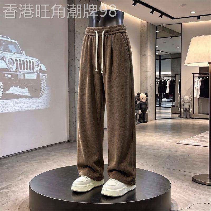 潮牌高端直筒卫裤男2026秋冬季新款潮流宽松垂阔腿裤运动休闲长裤