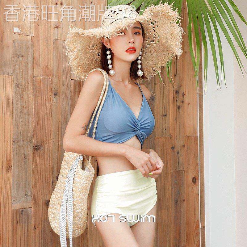 吊带两件式高腰泳衣女款显瘦性感比基尼小胸聚拢泡温泉泳装2026新