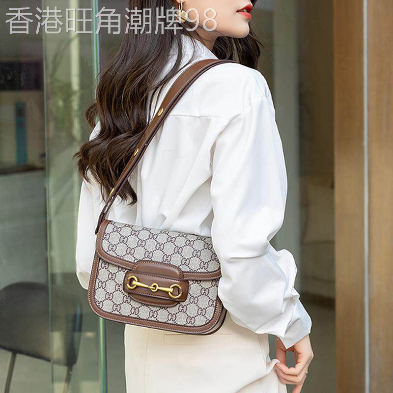 香港名牌马衔扣1955马鞍包包女2026新款高级感真皮斜挎单肩腋下包