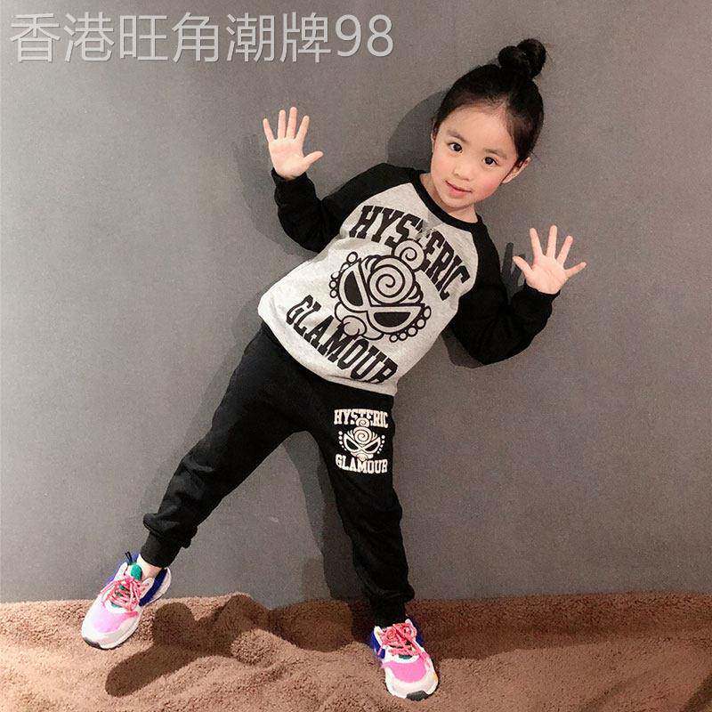 日本潮牌童装黑超奶嘴宝宝秋装新款男女儿童卡通卫衣休闲运动套装