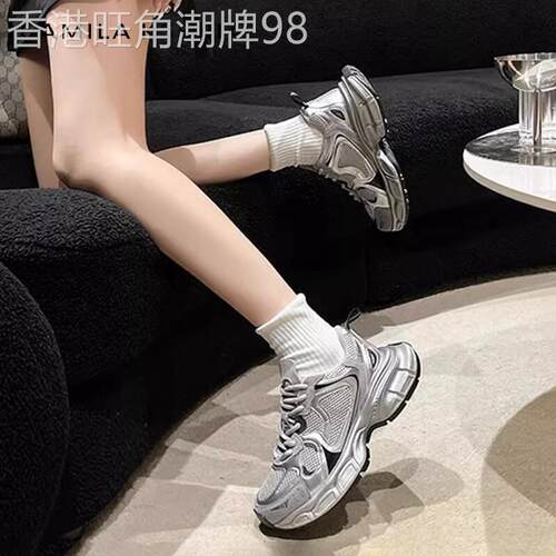 官网小c&k旗舰店2025春夏新款厚底增高老爹鞋女轻便运动休闲鞋