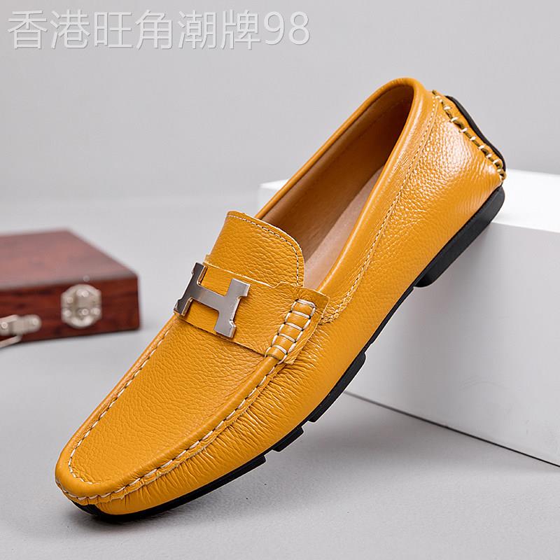 vkwwhy品质豆豆鞋男真皮2025年新款软底懒人鞋一脚蹬休闲驾车皮鞋