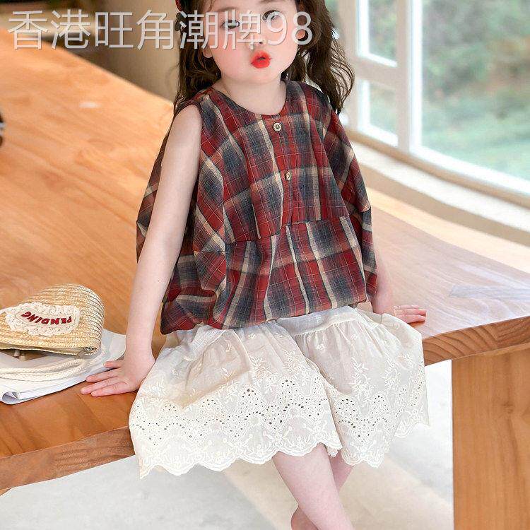 TTIT女童套装夏季新款洋派时髦儿童幼儿夏季服饰时尚背心阔腿裤两