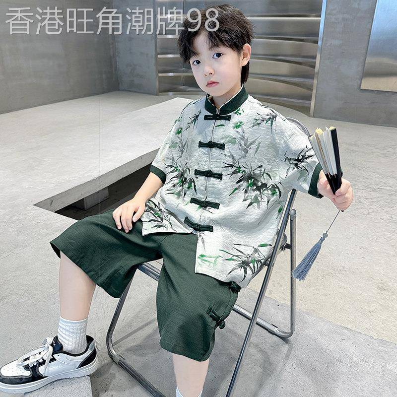 儿童套装男童汉服夏装套装2026新款中大童中国风短袖夏季男孩唐装