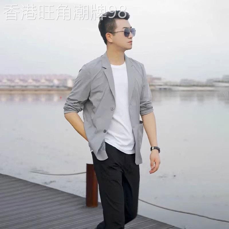 MK冰丝防晒西服外套男夏季超薄款高端商务速干透气免熨烫男士西装
