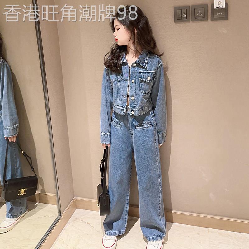 韩国女童牛仔套装2026新款春秋季中大儿童洋气炸街休闲春装两件套