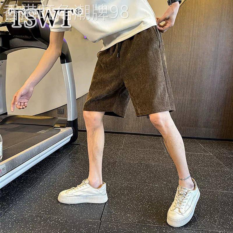 高端卡其色运动短裤男夏季2026新款潮牌运动沙滩休闲裤男士五分裤