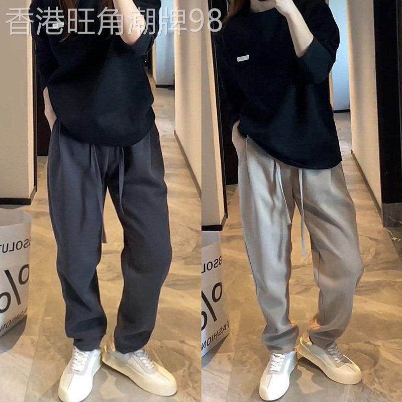 男士运动裤春季,秋季和冬季时尚品牌宽松和多功能弹力后宫裤纯色