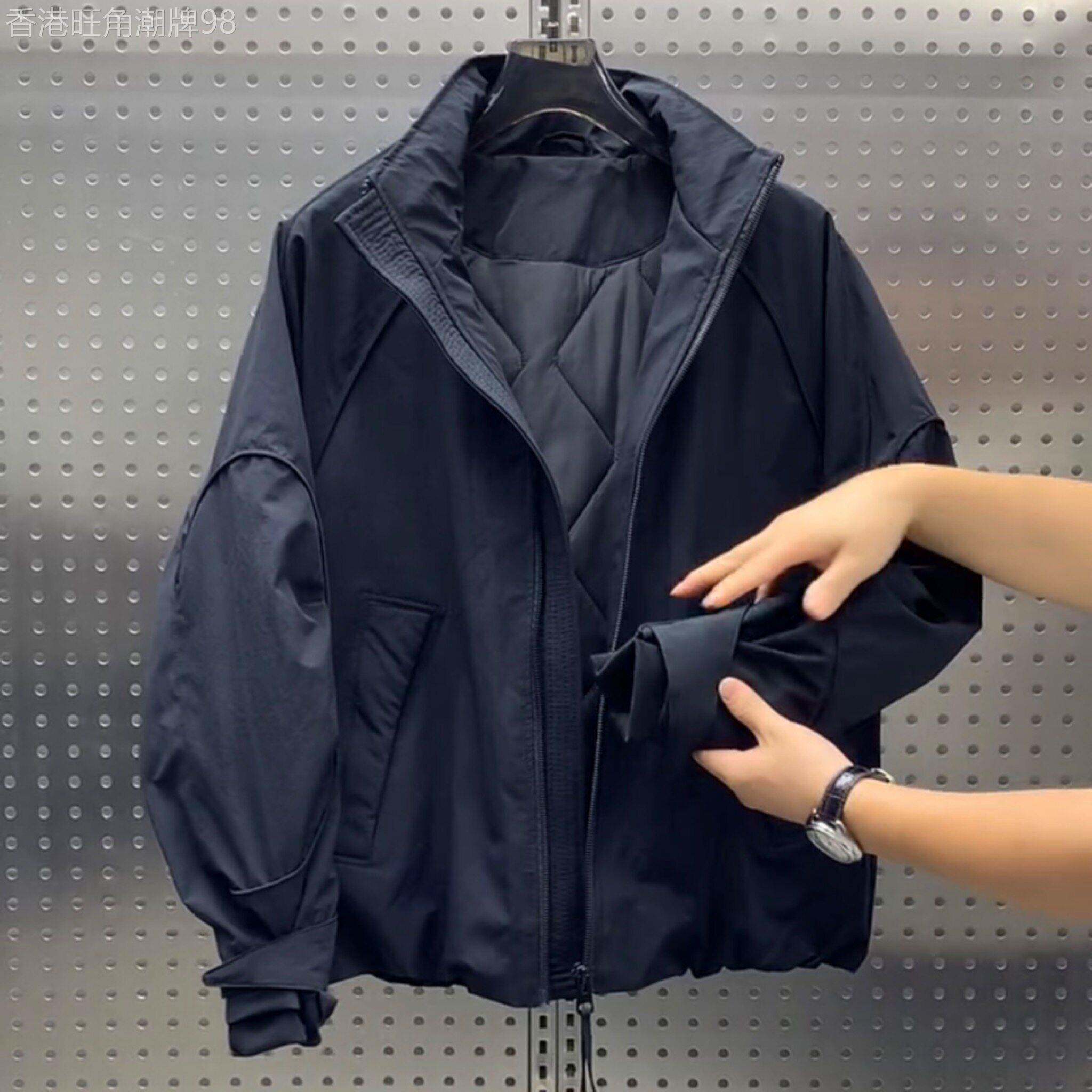 代购2025冬季新款立领棉服男潮牌时尚休闲痞帅高级感纯色保暖防风