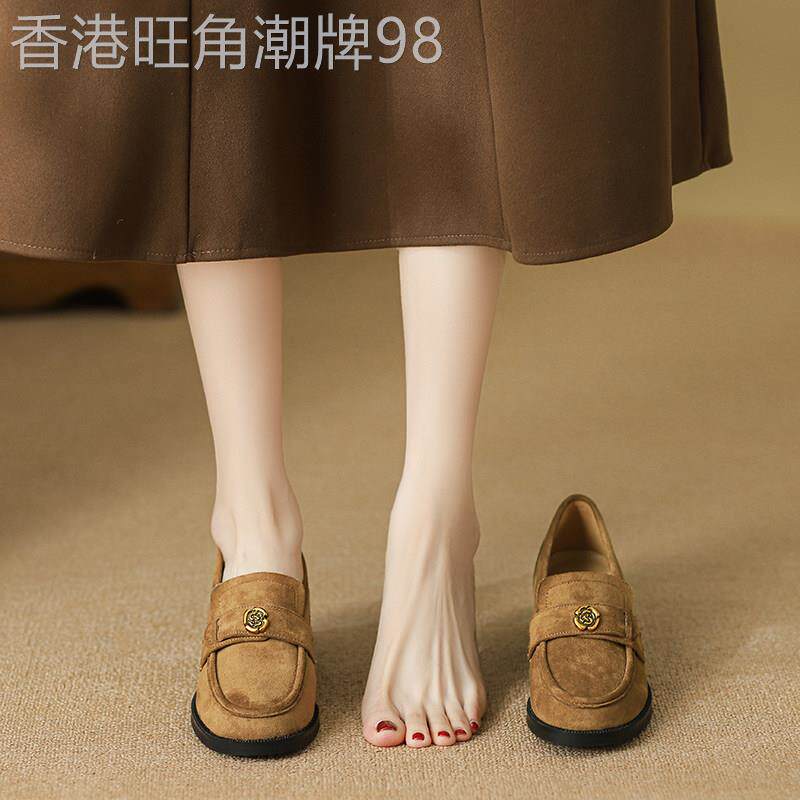 内增高不累脚单鞋女2026年春秋季新款小个子舒适轻便通勤乐福鞋子