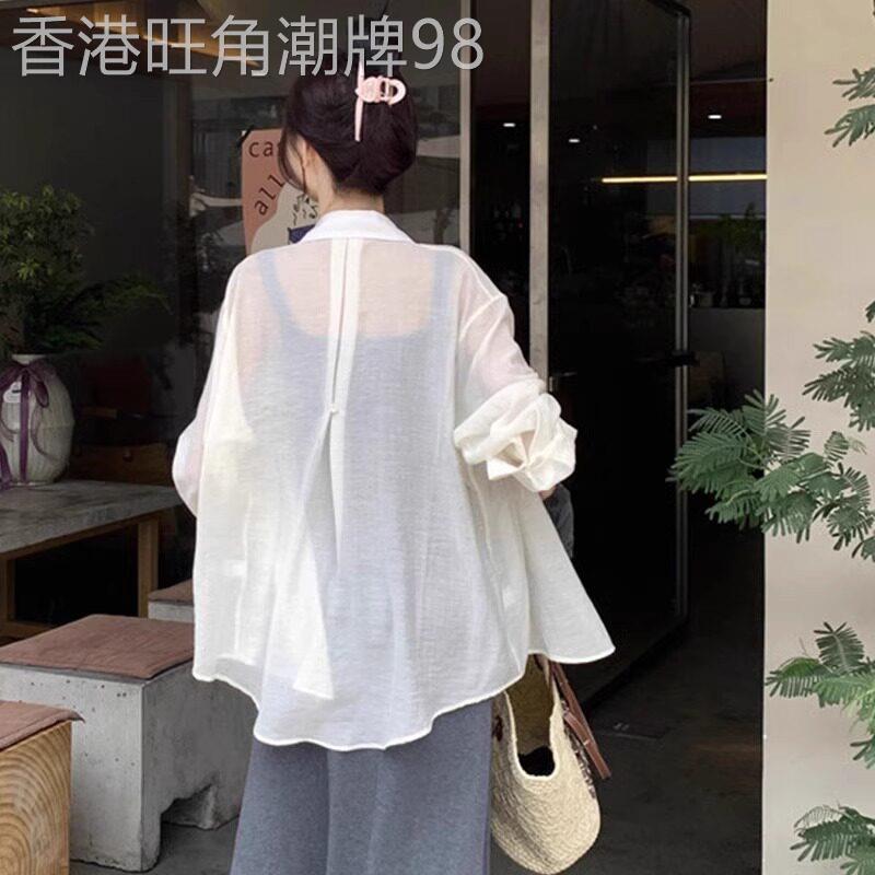 冰丝防晒衬衫女夏季薄款2026新款配吊带裙子外搭空调开衫外套上衣