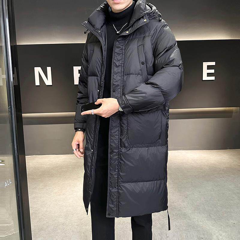 轻奢羽绒服中长款冬季2025新款加厚连帽男士高级感过膝防寒服外套