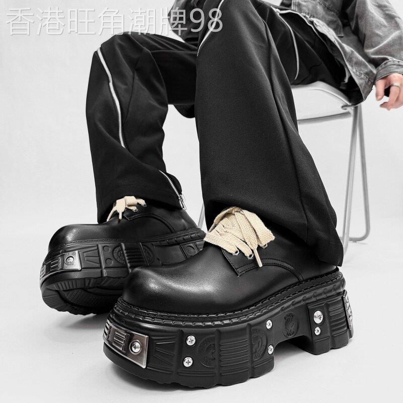 【高品质】美式机能风大头鞋男款厚底增高2026新款德比鞋小众皮鞋