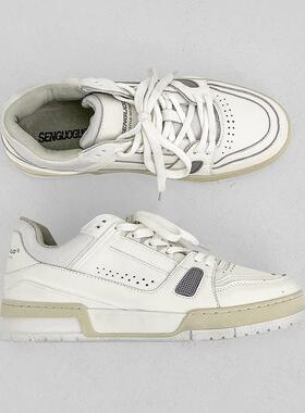 Trendsetters！厚底百搭情侣小白鞋~国潮休闲板鞋男女同款滑板鞋