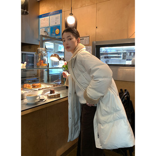 木兰羊羔毛领羽绒服女2025十三行冬季新款韩版长款保暖外套