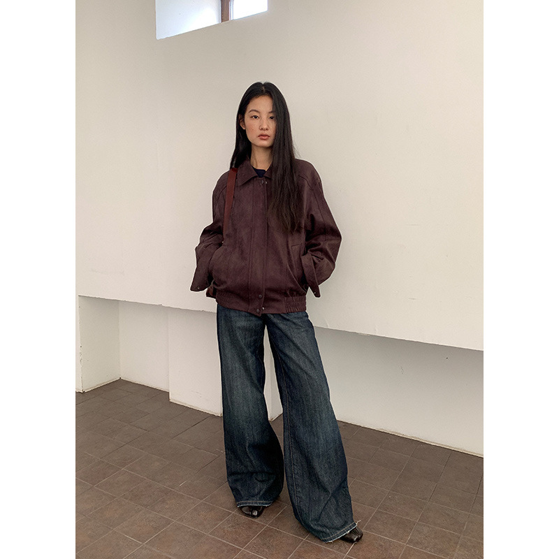 木兰 复古柔软皮衣外套女2025十三行秋季新款宽松显瘦上衣女