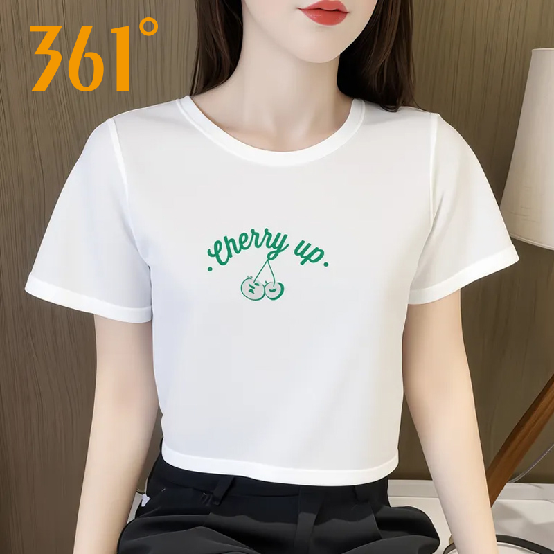 361女装圆领短T恤专柜正品2025夏季新款含棉休闲透气短袖T恤9111