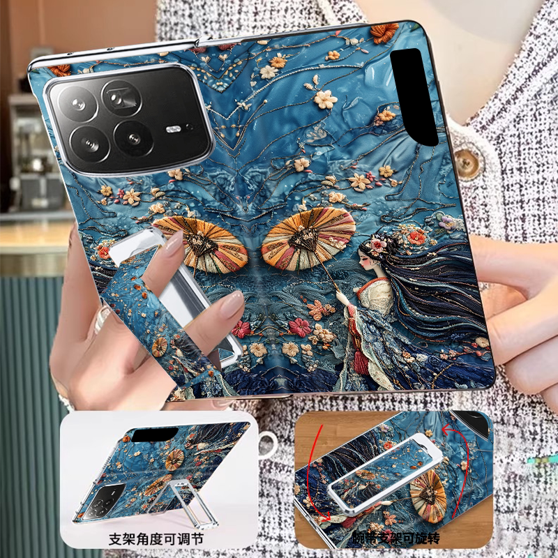 翻盖腕带支架适用小米mixfold4手机壳新款折叠屏高级感fold4创意国风轻奢时尚女款磁吸一体全包防摔保护套