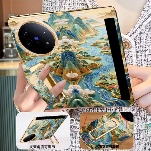 翻盖腕带支架vivoxfold6手机壳新款高级感折叠屏xfold5创意时尚国风轻奢女款xfold3磁吸一体全包防摔保护套