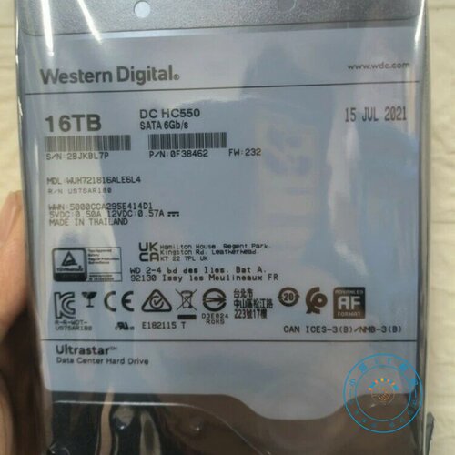 西部数据16T机械硬盘16TBSAT