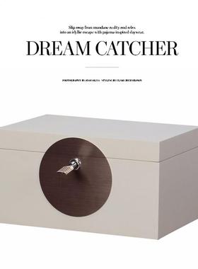 新中式金属带锁收纳首饰盒摆件 样板房卧室梳妆台烤漆装饰工艺品