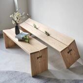 凳穿鞋 斯堪 纳维亚实木长凳家庭餐桌长凳简单入口换鞋 凳床尾凳休