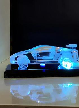 水晶车模型创意礼品定制刻字送男朋老公生日礼物闺蜜男生客厅摆件