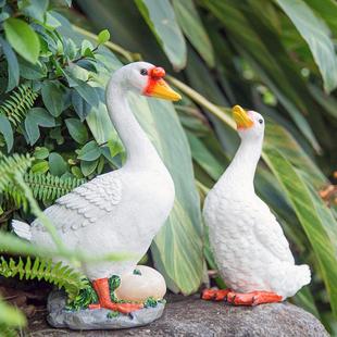 农家院装饰庭院创意仿真鸭子 乡村树脂工艺品花园别墅动物小摆件