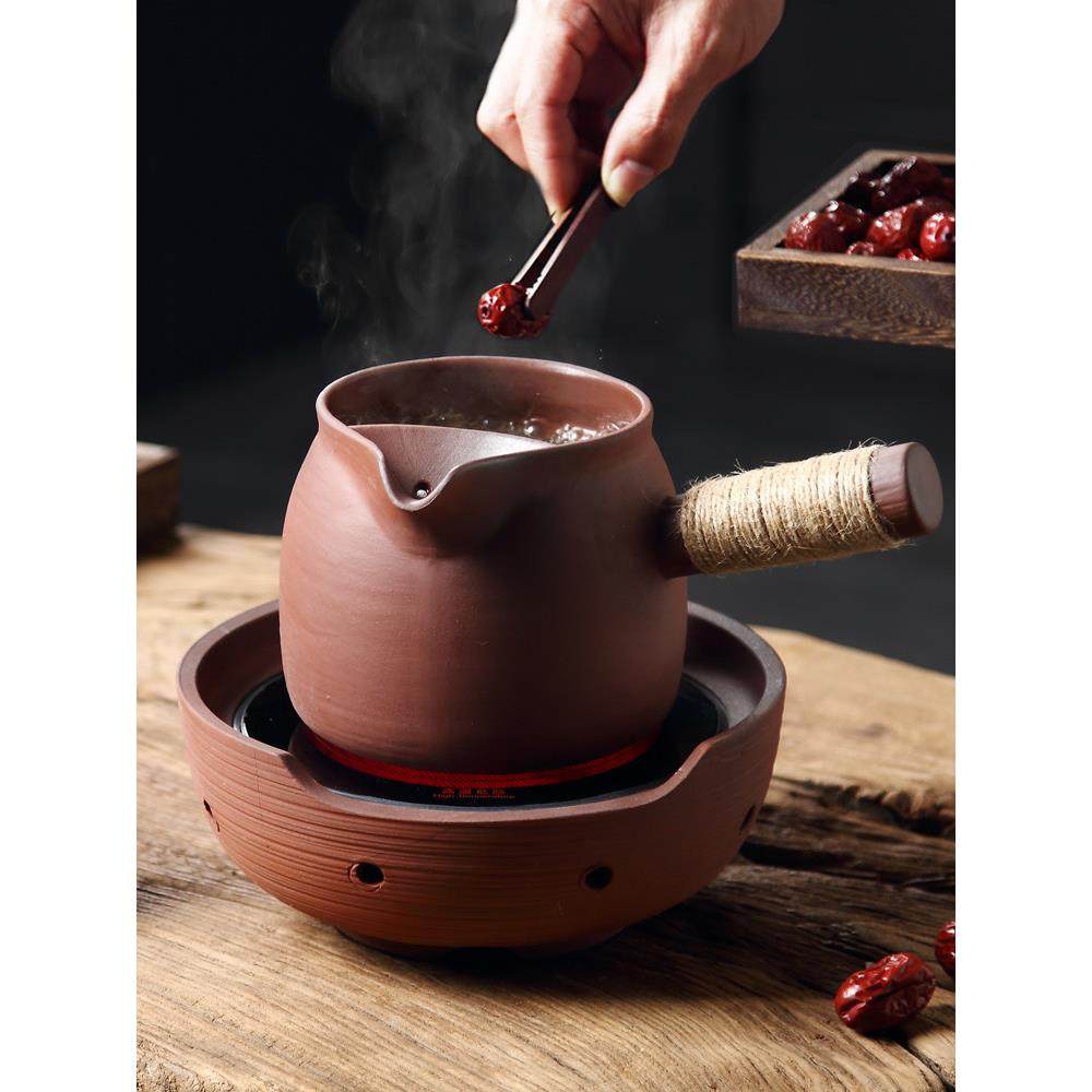 老岩泥罐罐茶大口围炉煮茶壶侧把养生普洱老白茶炭火煮茶器电陶炉,餐饮具,茶壶,淘宝优惠券,粉丝福利购,淘宝优惠卷