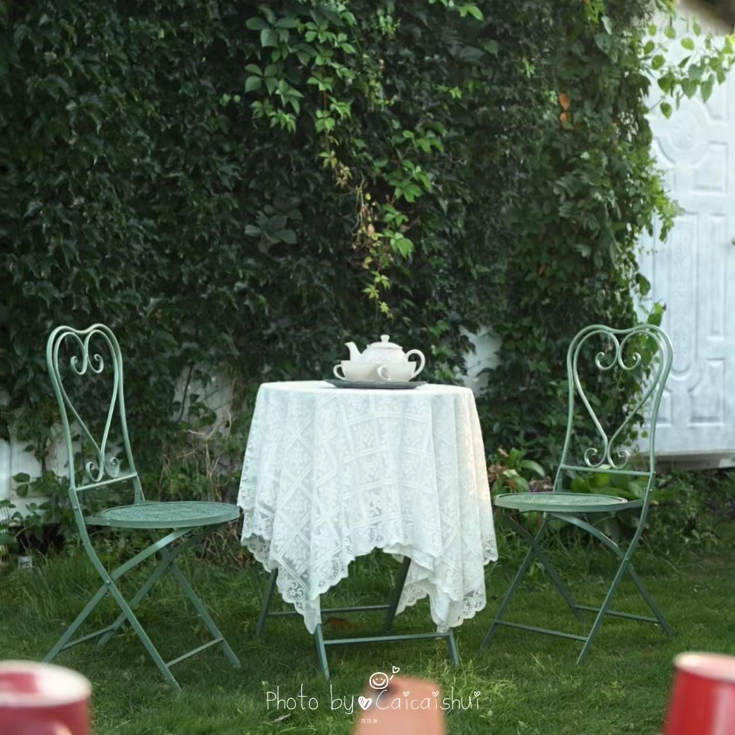 简约田园折叠铁艺便携桌椅组合