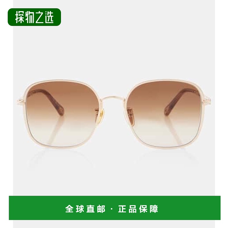 1h可退 香港直邮Chloe 蔻依 女士 圆齿边方框太阳眼镜 brown棕色