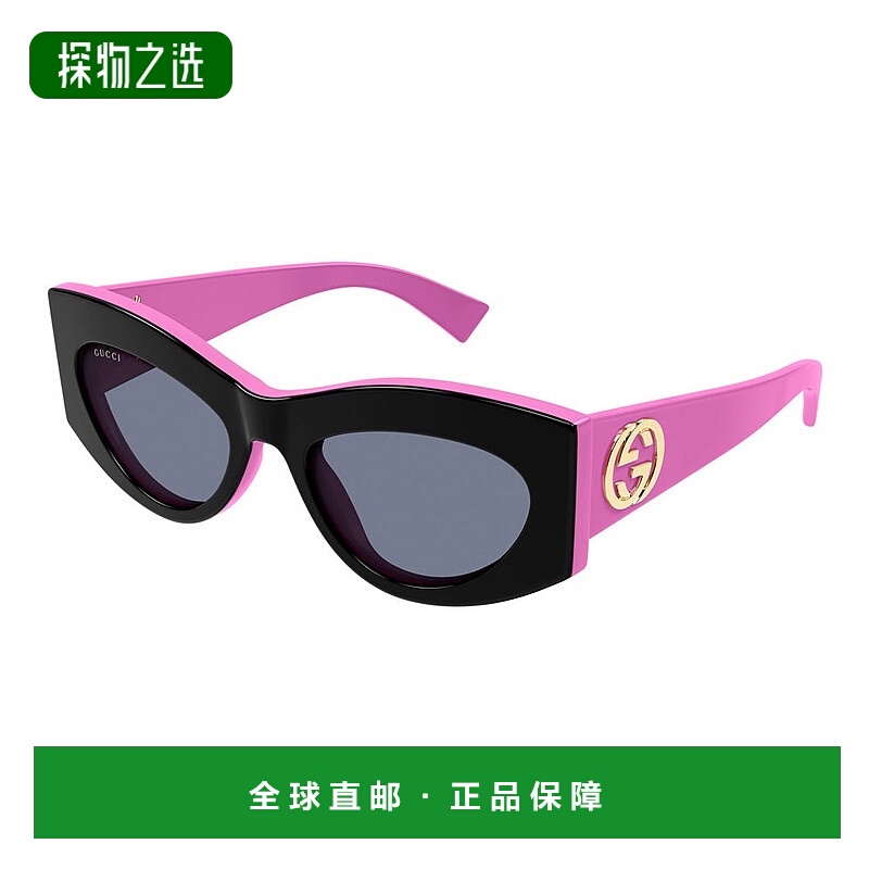 1h可退 香港直邮Gucci 古驰 女士 GG1843S col. 005 黑色紫红灰色