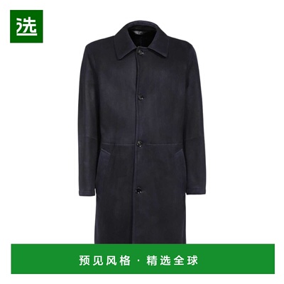 香港直邮BRIONI 男士大衣 POF90LO97024000 AW2025 黑色 翻领长袖