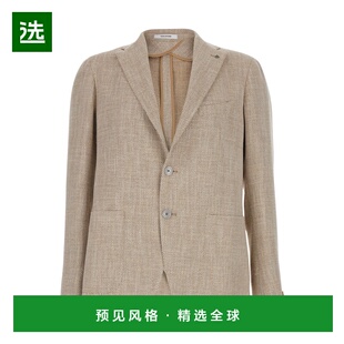 1h可退 香港直邮Tagliatore 男士 Revers 浅褐色单排扣凹口羊毛混