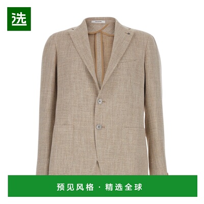 1h可退 香港直邮Tagliatore 男士 Revers 浅褐色单排扣凹口羊毛混