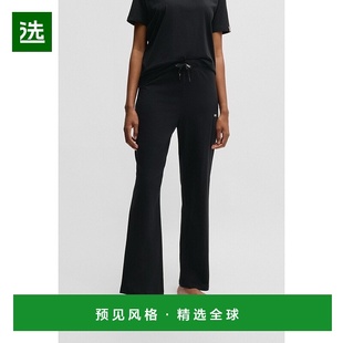新款 欧洲直邮HUGO 带徽标抽绳弹力棉睡裤 BLACK BOSS雨果BOSS