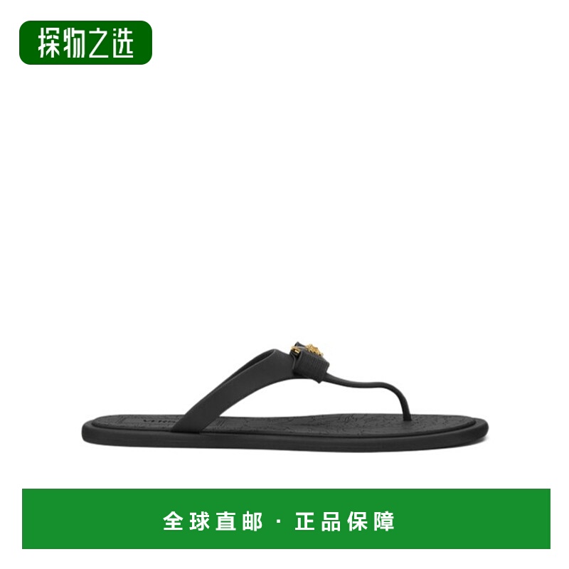 香港直邮Versace 圆头平底拖鞋 10187891A10983范思哲旅行女鞋