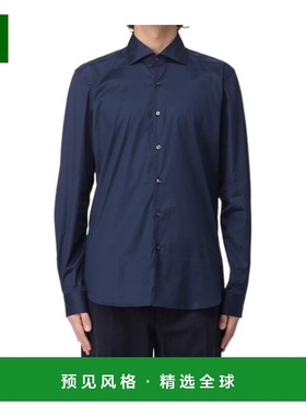 香港直邮FAY 男士衬衫 NCMA151259SORMU807 AW2025 蓝色 长袖衬衫