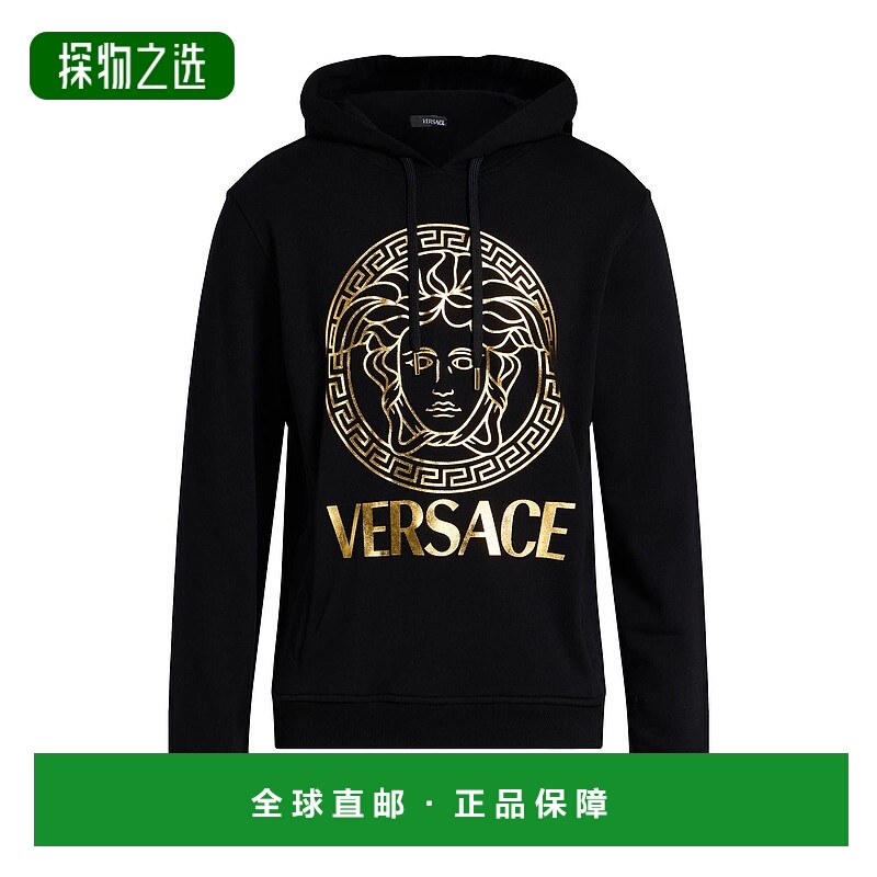香港直邮versace 范思哲 男士 连帽运动衫 black黑色 舒适时尚