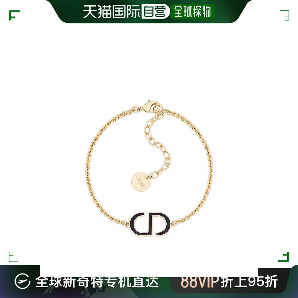 欧洲直邮Dior/迪奥 23新款 PETITCD女士金色饰面金属黑色涂漆手链