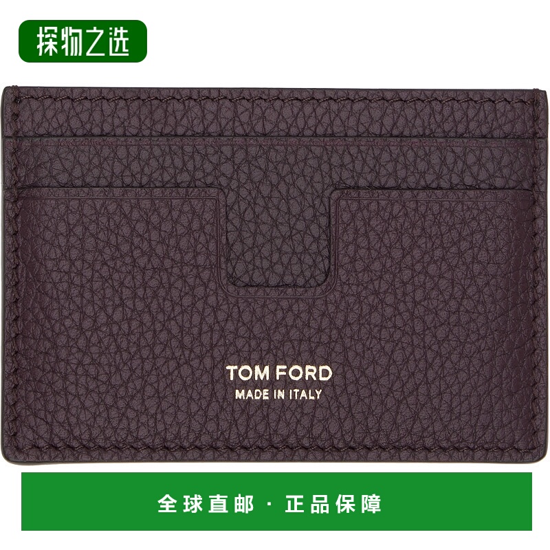 香港直邮Tom Ford 汤姆·福特 男士 酒红色 Grain Leather Classi